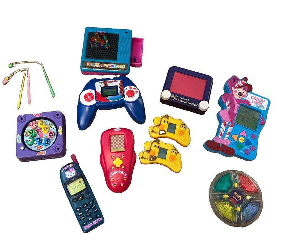 Lot Vintage Handheld Games Hasbro Milton Bradley Radica Candy land Baseball
